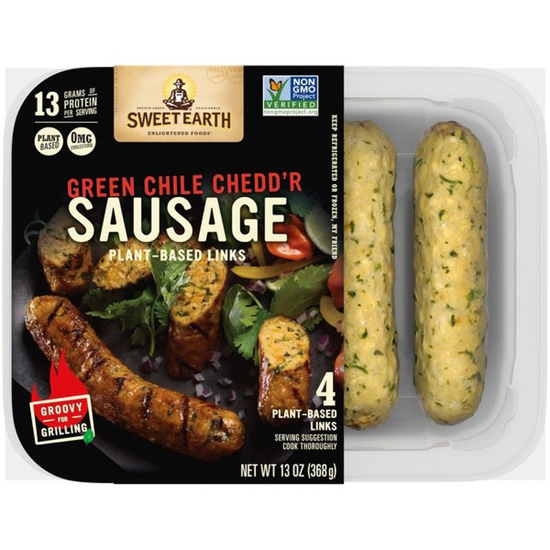 Sweet Earth Green Chile Chedd�r Sausage PlantBased Links