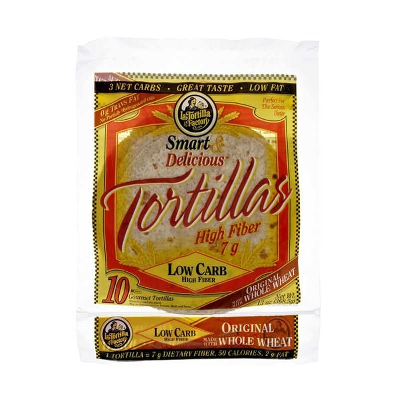 La Tortilla Factory Low Carb Whole Wheat Tortillas Original Size 10