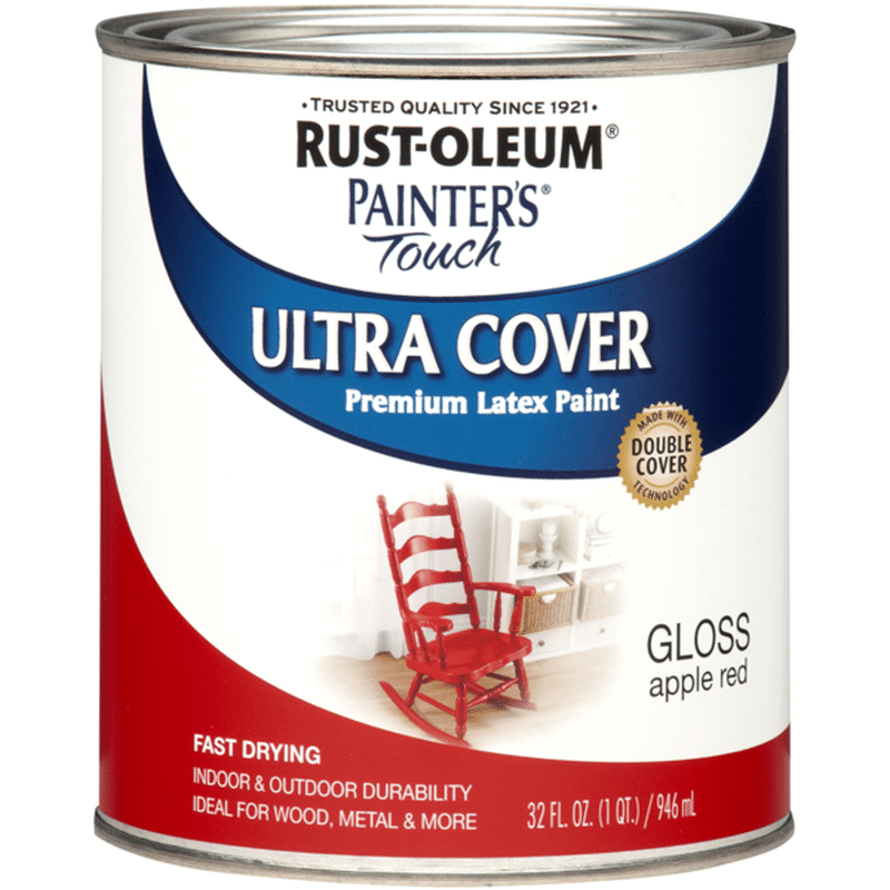 Rust-Oleum Gloss Apple Red 1966502 Painter\u2019s Touch Ultra Cover Multi-Purpose Brush-On Paint