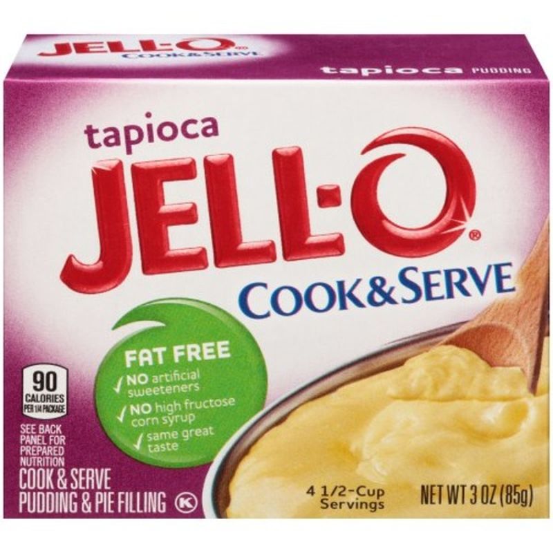 JellO Cook & Serve Fat Free Tapioca Pudding & Pie Filling Mix (3 oz