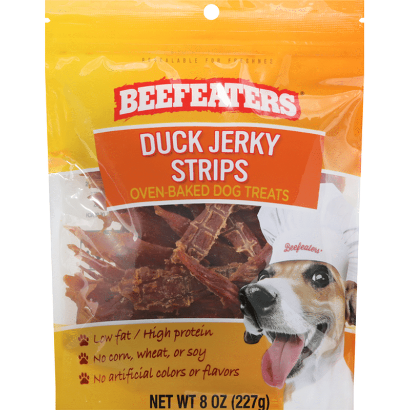 Beefeaters Dog Treats, Oven-baked, Duck Jerky Strips (8 Oz) - Instacart