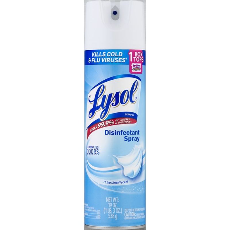 Lysol Disinfectant Spray Crisp Linen 19 Oz Instacart 2813