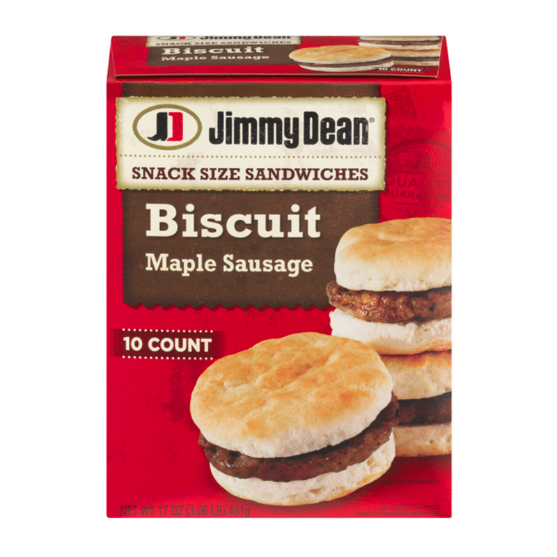 Jimmy Dean Snack Size Maple Sausage Biscuit Sandwiches, Frozen (1.062