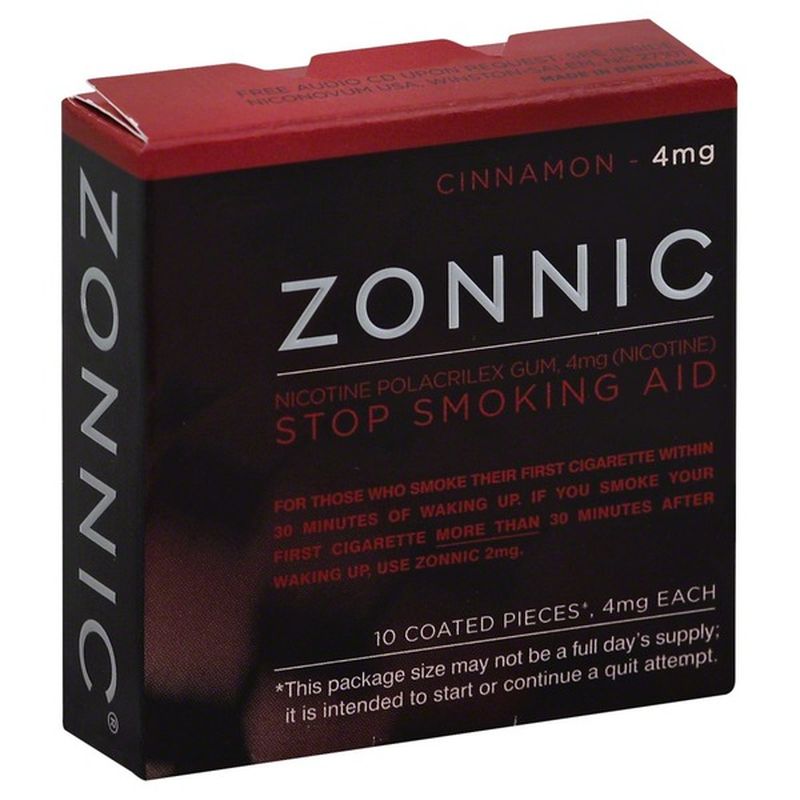Zonnic Stop Smoking Aid, 4 mg, Gum, Cinnamon (10 each) Instacart