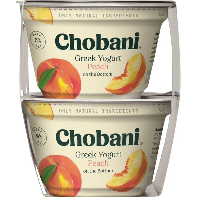 Chobani Yogurt, Greek, NonFat Peach, 4 Value Pack (21.2 oz) Instacart