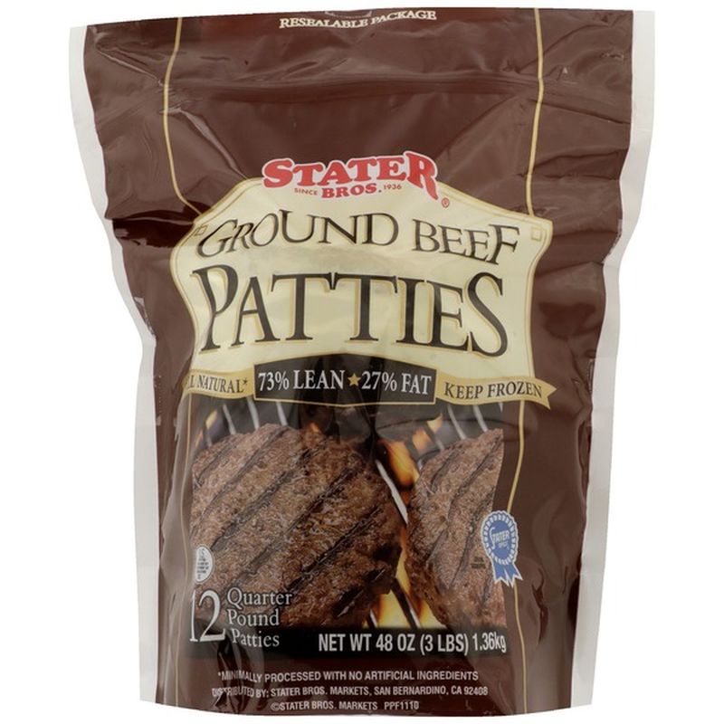 Stater Bros 73 Lean / 27 Fat Ground Beef Patties (4 oz) from Stater Bros. Instacart