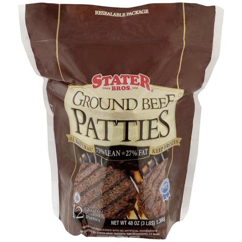 Stater Bros 73 Lean / 27 Fat Ground Beef Patties (4 oz) from Stater Bros. Instacart
