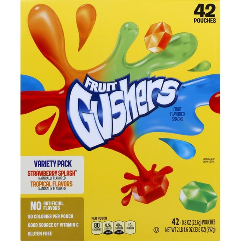 Fruit Gushers Fruit Snacks, Strawberry Splash, Tropical Flavors