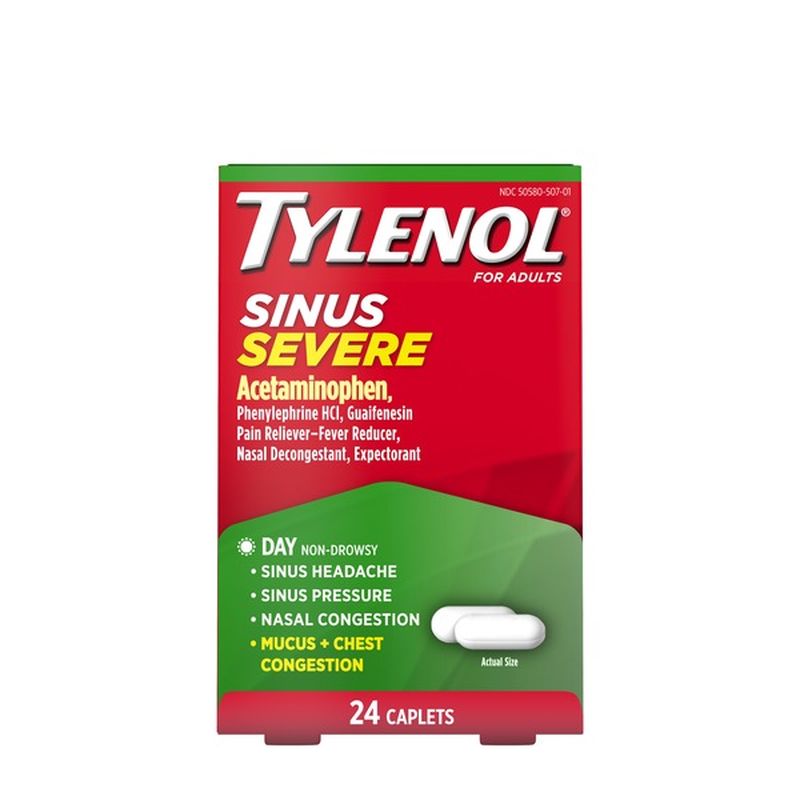 Tylenol Sinus Severe Daytime Caplets (24 ct) Instacart