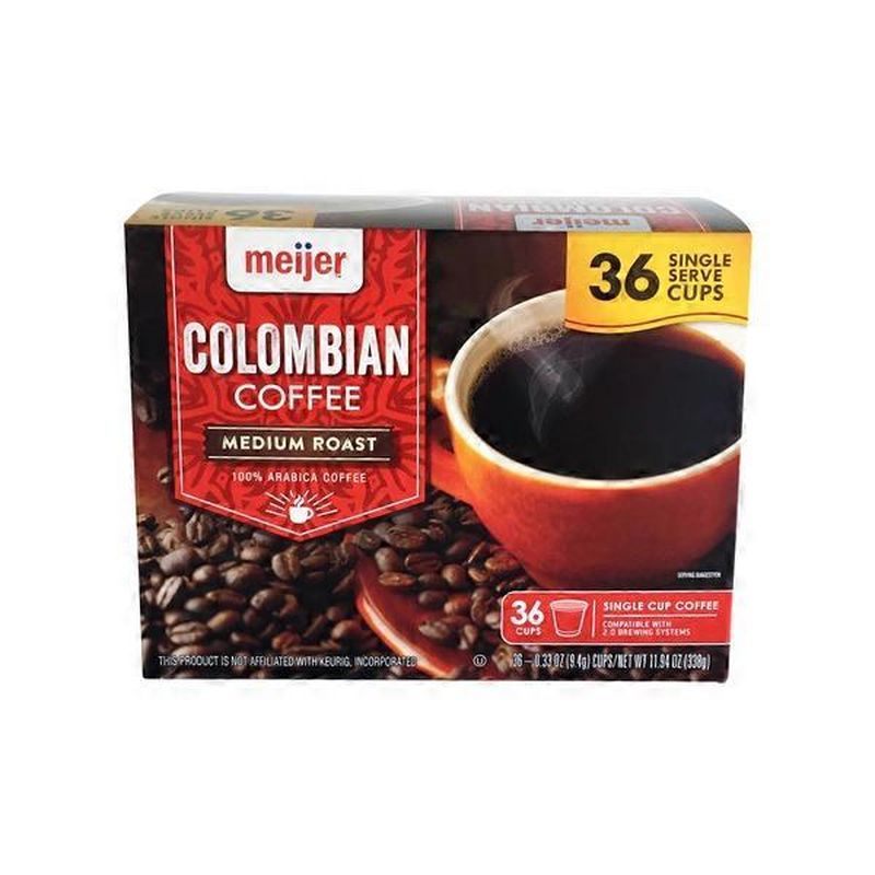 Meijer Medium Roast Colombian 100 Arabica Coffee Single Serve Cups (0.