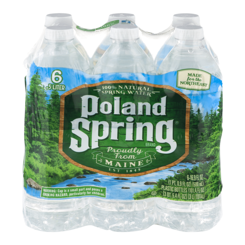 Poland Spring No Flavor 100 Natural Spring Water (16.9 fl oz) from