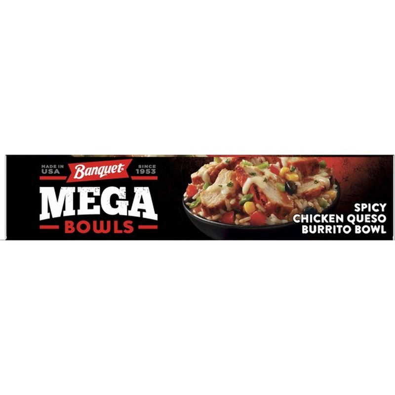 Banquet Mega Bowls Spicy Chicken Queso Burrito Bowl (13.6 oz) from ...