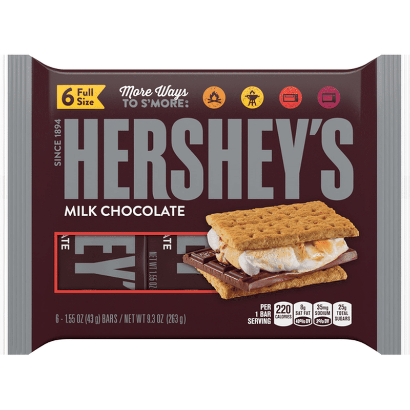 Hershey Milk Chocolate Bar, Full Size (6 each) Instacart