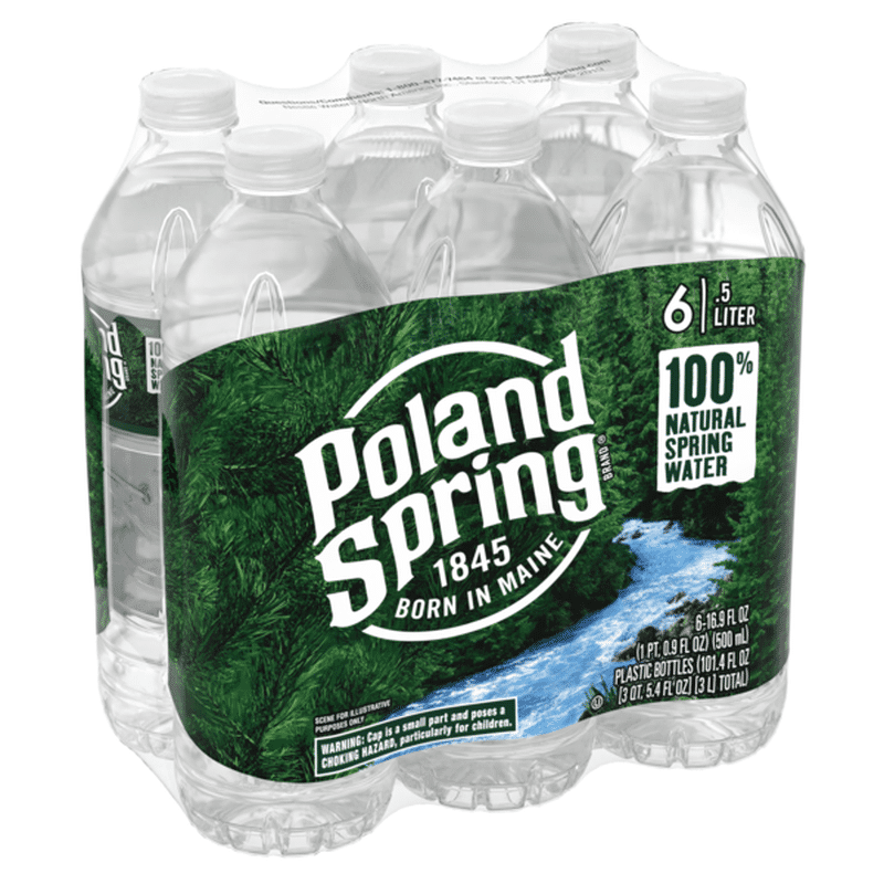 Poland Spring No Flavor 100 Natural Spring Water (16.9 fl oz) from