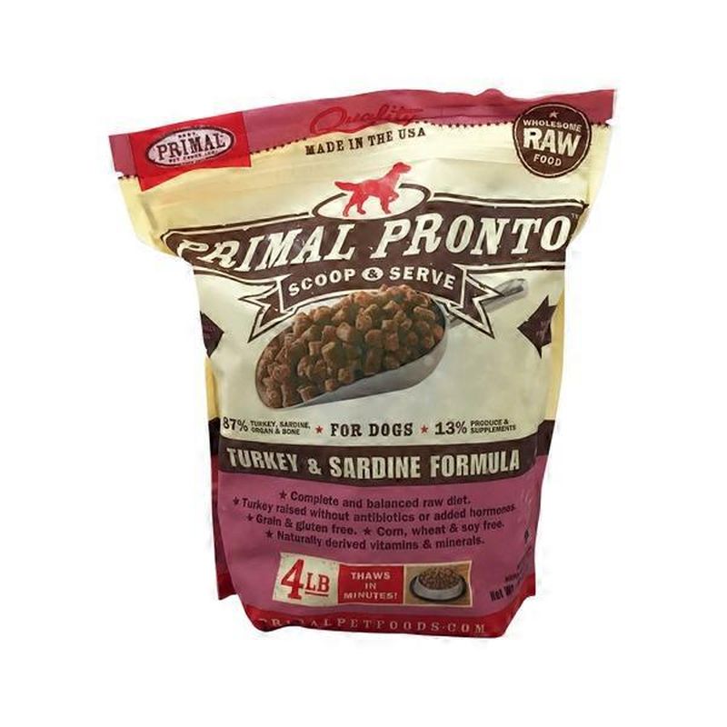 Primal Pronto Turkey Sardine Frozen Raw Dog Food (4 lb) Instacart