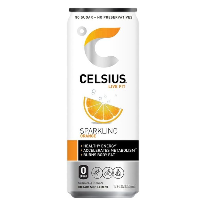 Celsius Sparkling Energy Drink Orange (1 ct) from Publix Instacart