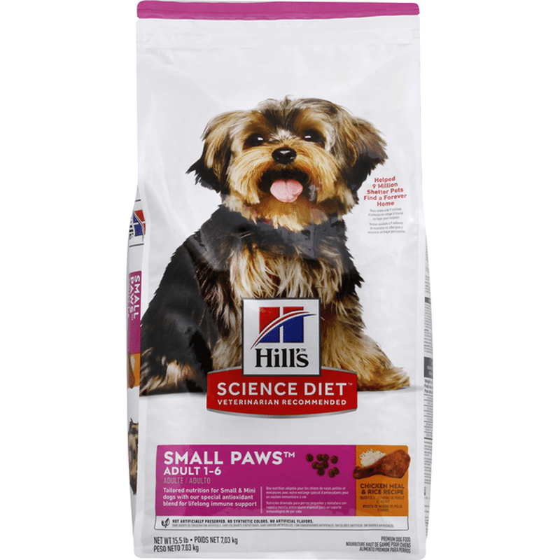 Hills Dog Food, Premium, Chicken Meal & Rice Recipe, Small Paws, Adult ...