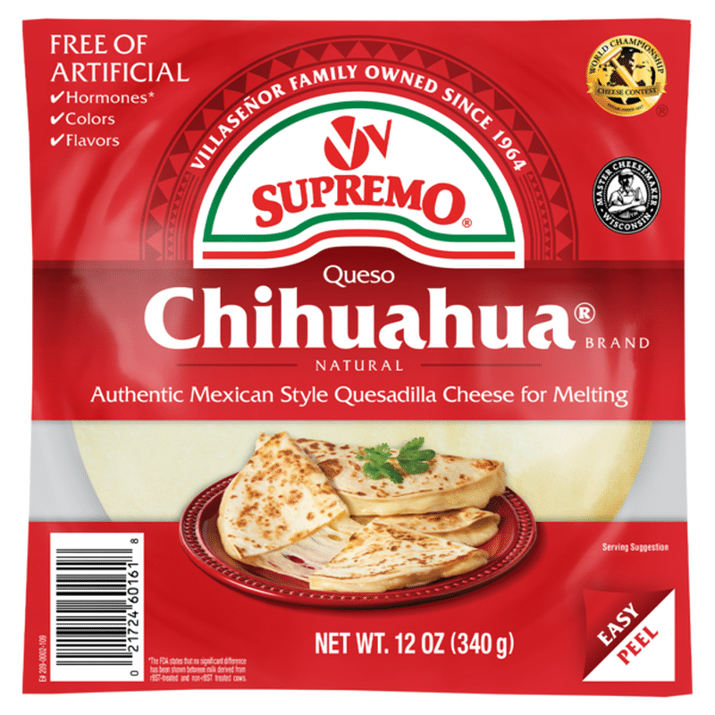 V&V Supremo Chihuahua Quesadilla Cheese Chunk, Mexican Style Queso (12
