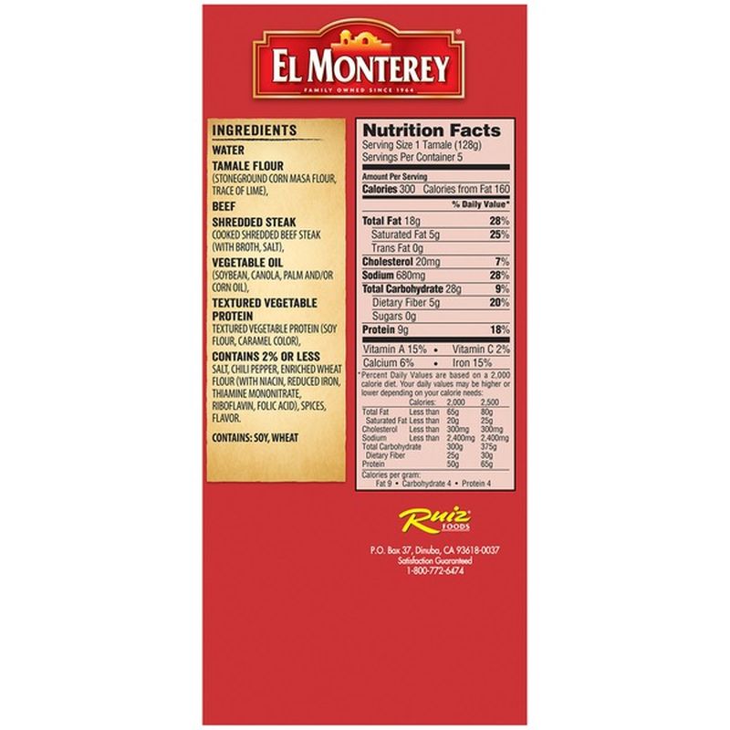 El Monterey Beef Tamales (1.406 lb) from Lucky Supermarkets Instacart