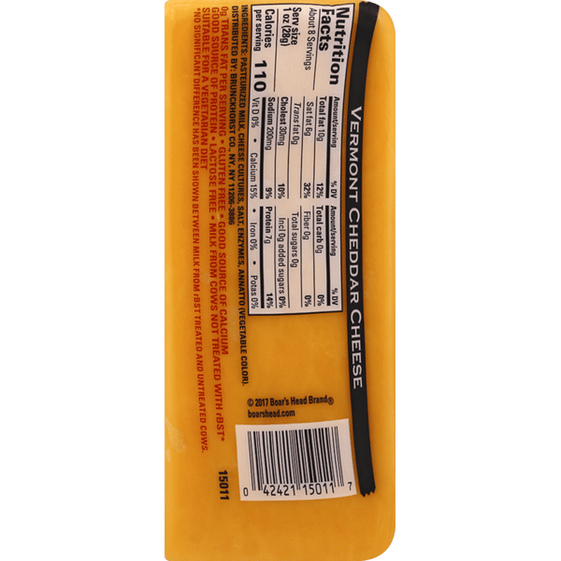 Boar's Head Cheese, Vermont Cheddar (8 oz) from Safeway Instacart