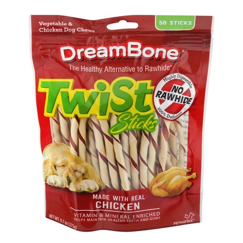 DreamBone Twist Sticks Dog Chews Vegetable & Chicken 50 CT (9.7 oz