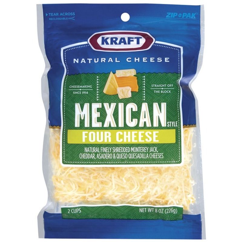 Kraft Mexican Style Four Cheese Shredded Cheese (8 Oz) - Instacart