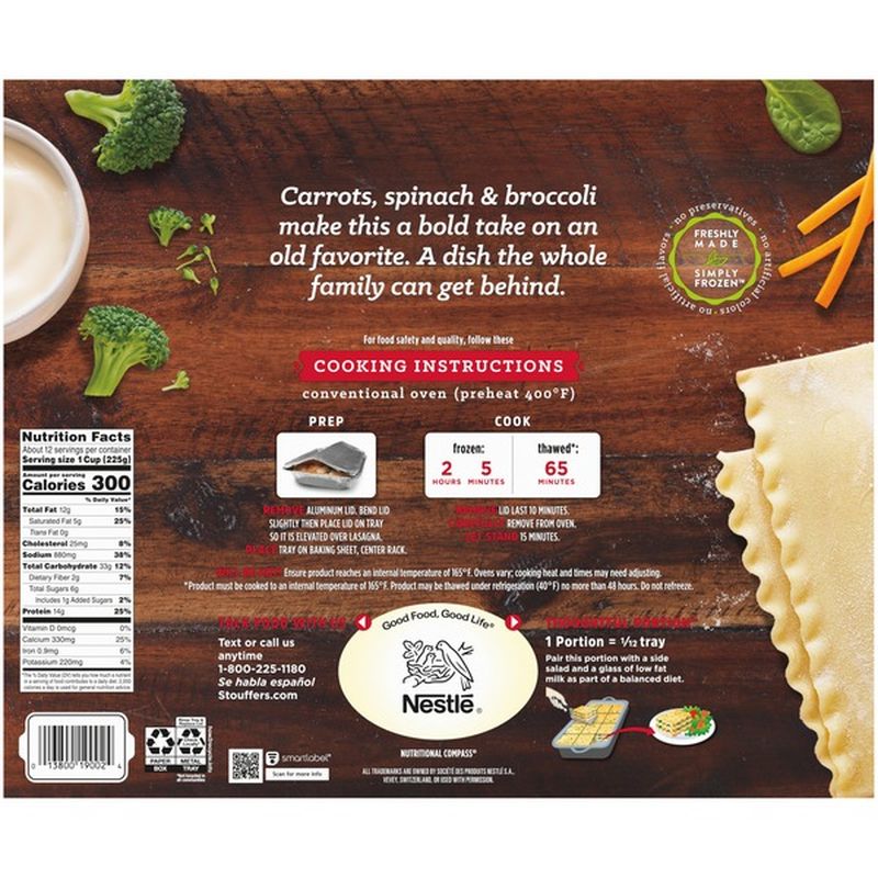 Stouffer's Vegetable Lasagna, Party Size Freshly (6 lb) from Smart ...