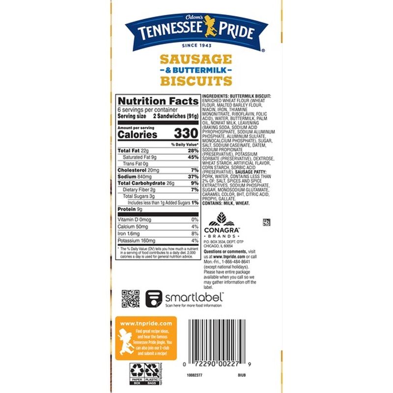Odom's Tennessee Pride Sausage Buttermilk Biscuit (19.2 oz) from Winn