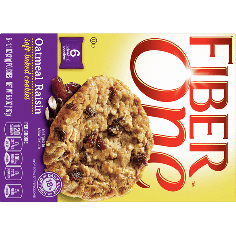 Fiber One Cookies, Oatmeal Raisin, SoftBaked (6 each) Instacart