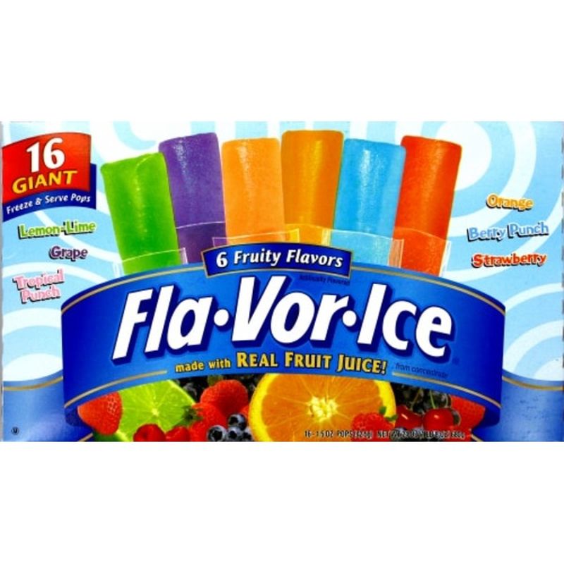 Fla Vor Ice Freeze Pops 6 Fruity Flavors 16 Each From Kroger Instacart 9408