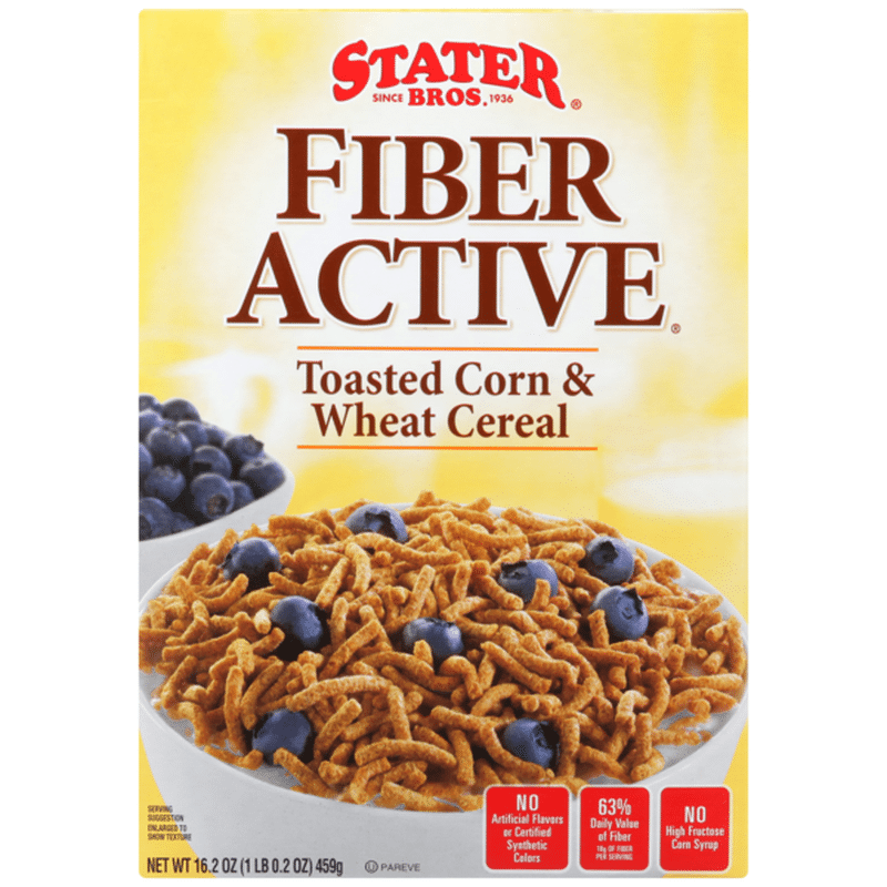 Stater Bros Fiber Active Toasted Corn And Wheat Cereal 162 Oz Instacart