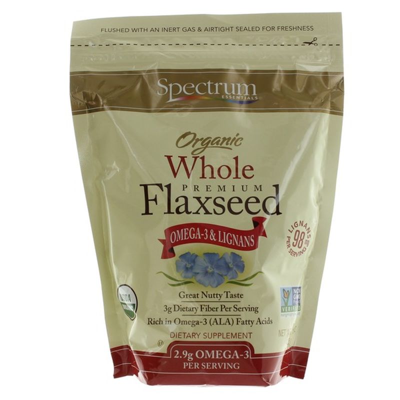 Spectrum Organic Whole Premium Flaxseed Dietary Supplement (15 oz) from