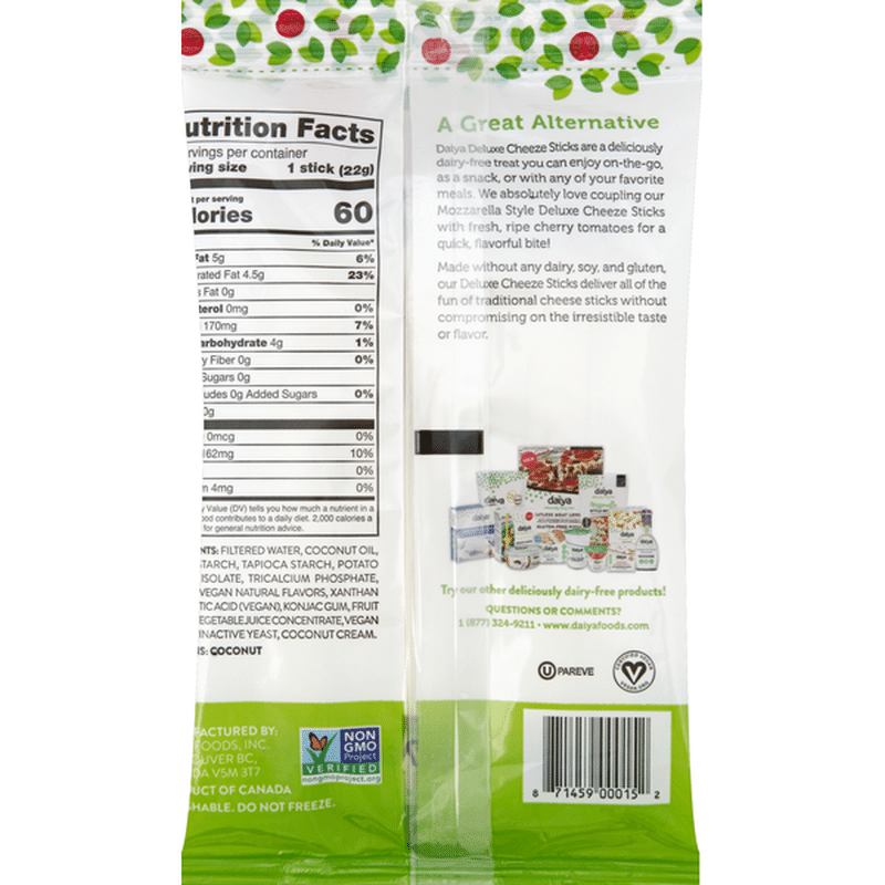 Daiya Cheeze Sticks, Deluxe, Mozzarella Style