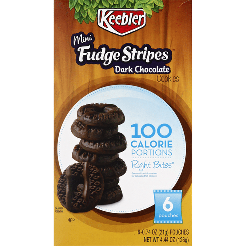 Keebler Cookies, Mini Fudge Stripes, Dark Chocolate (6 Each) - Instacart