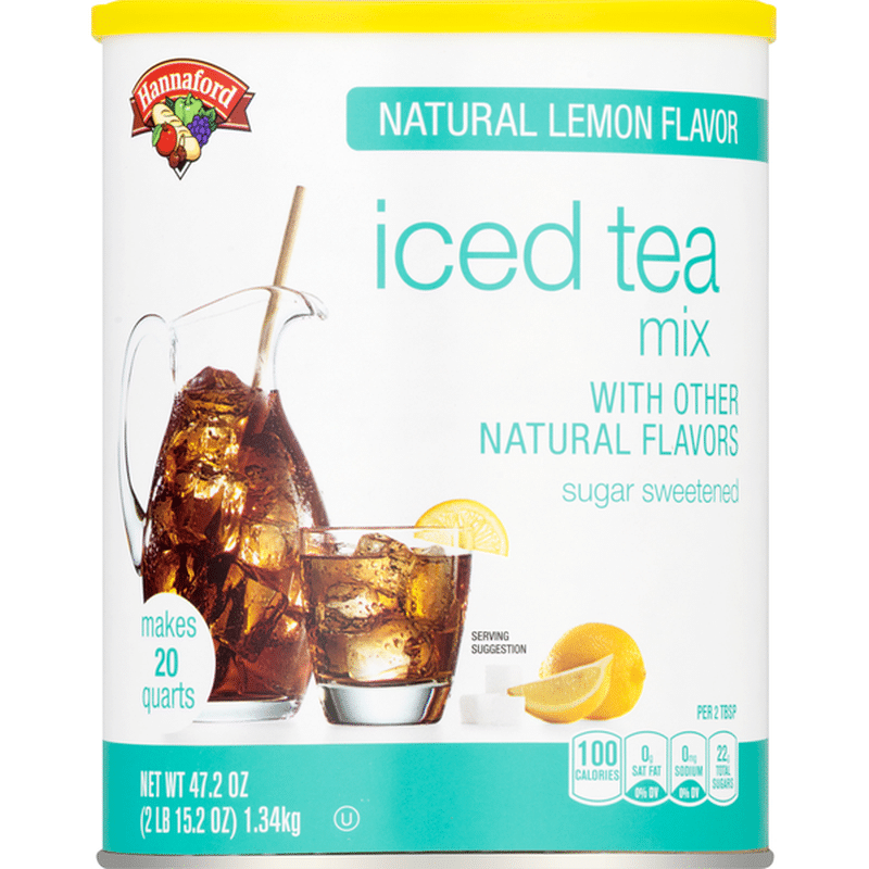 Hannaford Iced Tea Mix, Natural Lemon Flavor, Sugar Sweetened (47.2 oz ...