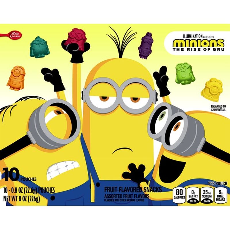 Betty Crocker Fruit Flavored Snacks, Assorted, Minions (10 each) from