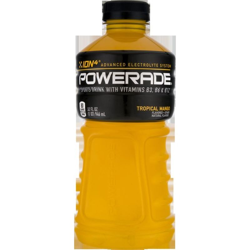 Powerade Tropical Mango, Ion4 Electrolyte Enhanced Fruit Flavored