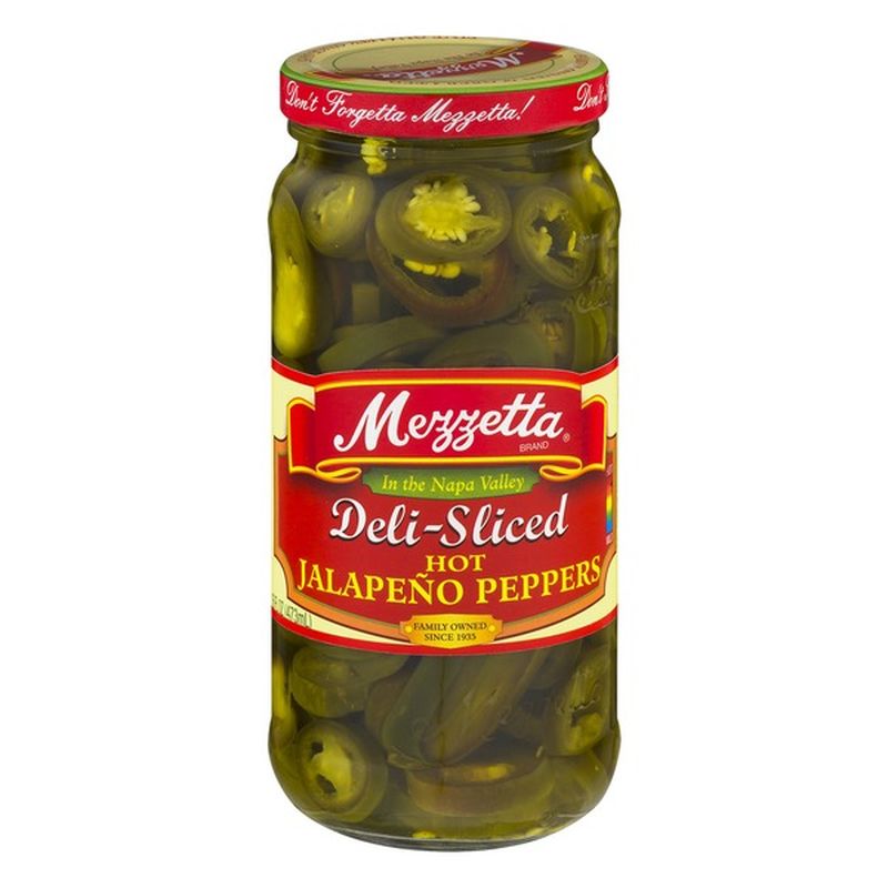 Mezzetta Jalapeno Peppers, Sliced, Hot (16 fl oz) from Mollie Stone's ...