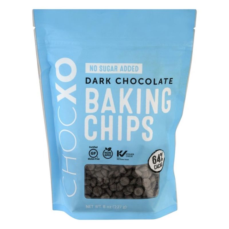 Choc Xo Baking Chips, Dark Chocolate, No Sugar Added (8 oz) Instacart