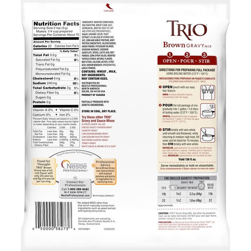 Trio Brown Gravy Mix 13 37 Oz From Costco Instacart