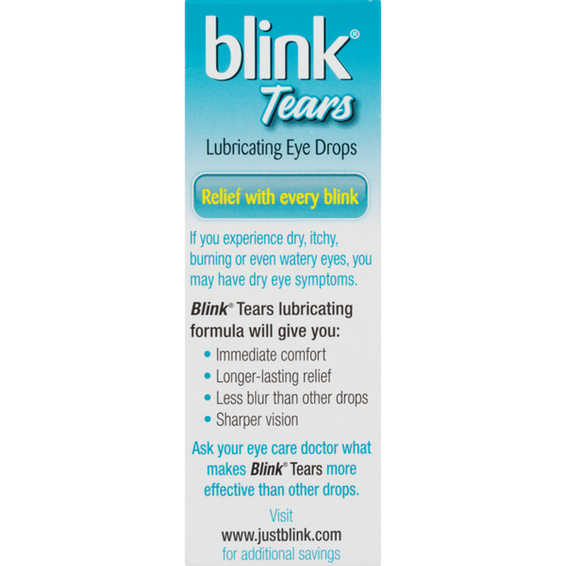 Blink Eye Drops Lubricating Mild Moderate Dry Eye 05 Fl Oz Instacart 