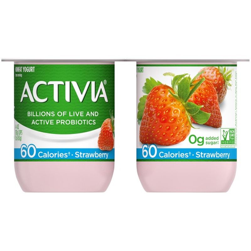 Activia Light Probiotic Blended Lowfat Strawberry Yogurt (4 oz) Instacart