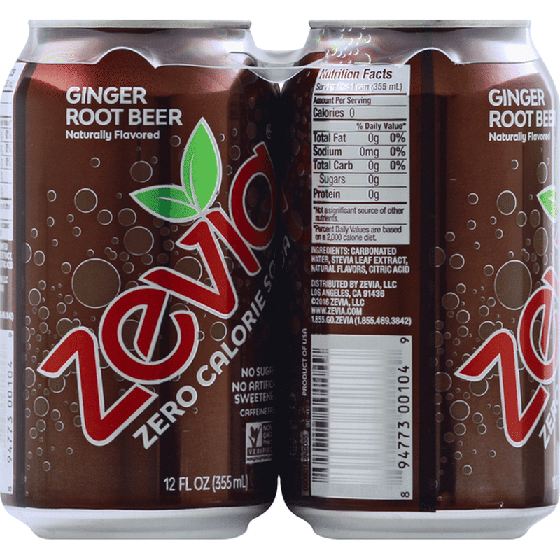 Zevia Soda, Zero Calorie, Ginger Root Beer (12 fl oz) Instacart