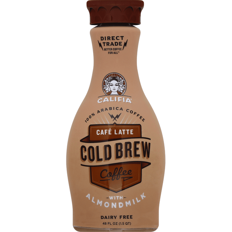 Califia Farms Cafe Latte Cold Brew Coffee with Almondmilk (48 oz ...