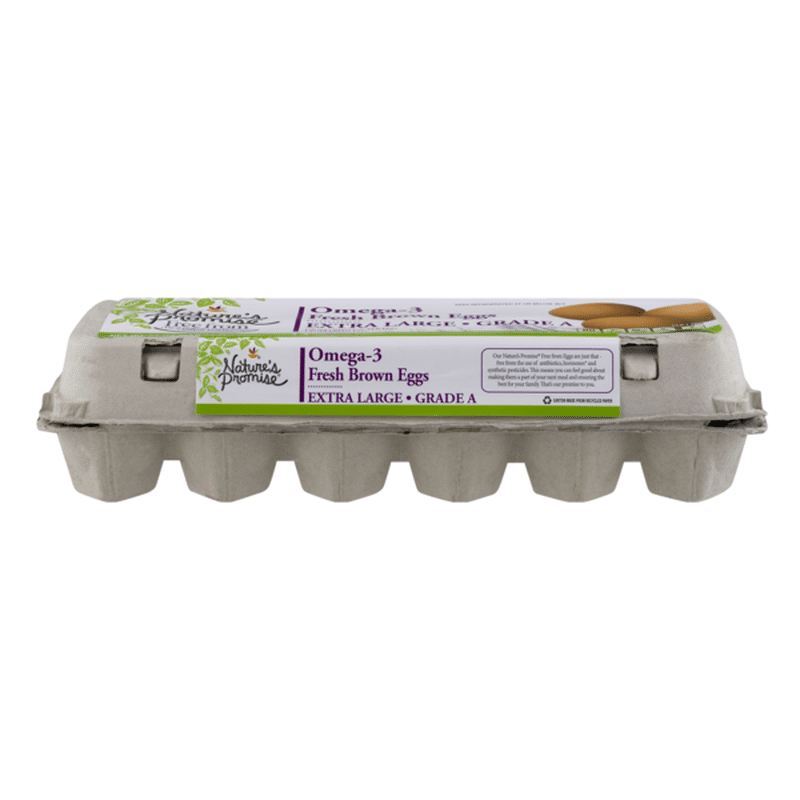 Nature's Promise Omega3 Fresh Brown Eggs Extra Large Grade A 12 CT (12 ct) Instacart