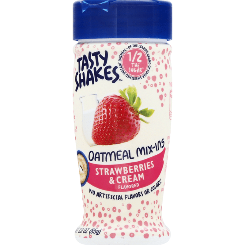 Tasty Shakes Oatmeal MixIns, Strawberries & Cream Flavored Flavored (3