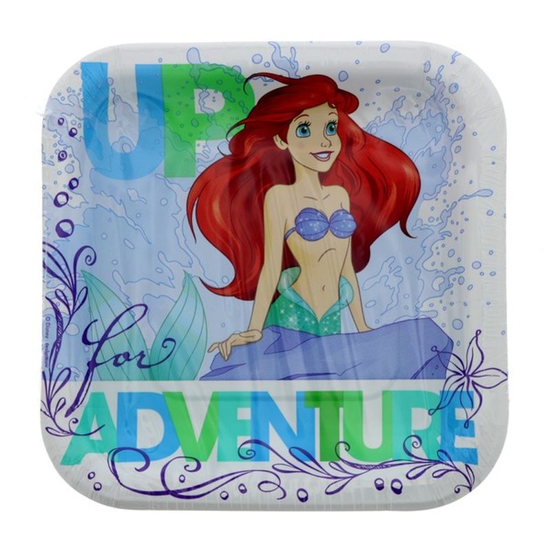 American Greetings 7" Disney Princess Ariel Dream Big Square Plates