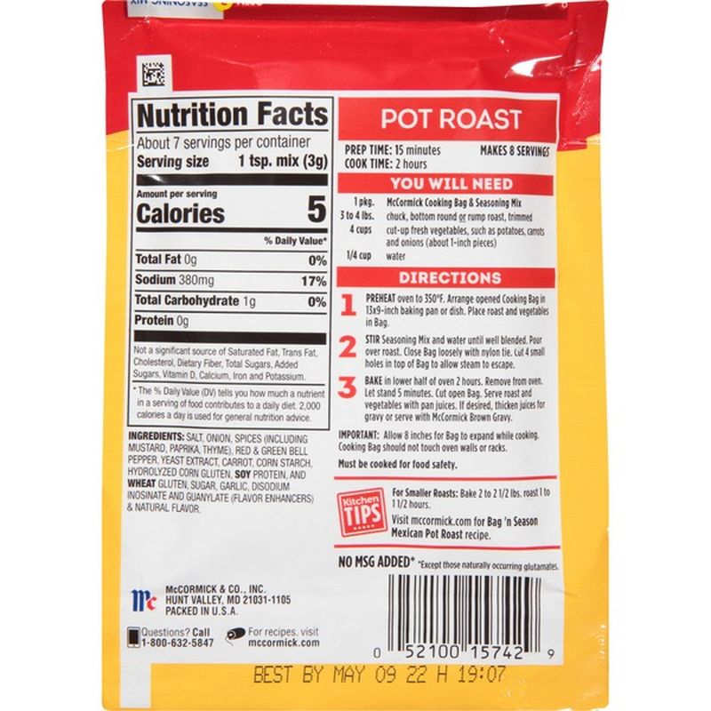 McCormick® Pot Roast Cooking & Seasoning Mix (0.81 oz) from Publix
