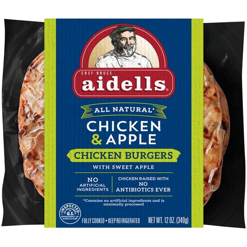 Aidells Burgers, Chicken, Chicken & Apple (0.75 lb) from Stater Bros ...