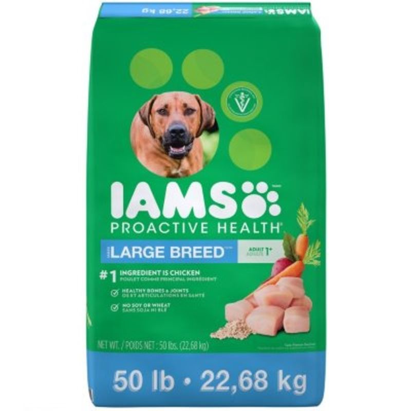 Iams Real Chicken Large Breed Adult 1+ Super Premium Dog Food (50 lb ...